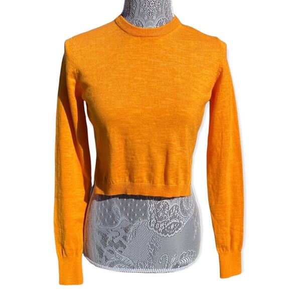 Free People Sweaters - FREE PEOPLE FP Beach Womens Crew Neck Crop Sweater Top in Golden Orange Size XS